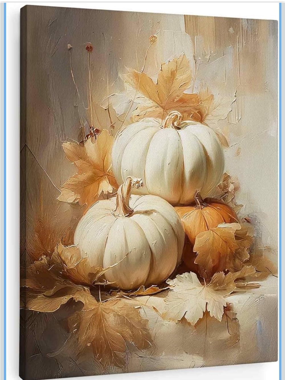 Amazon Cream and Orange Pumpkin Still Life Canvas